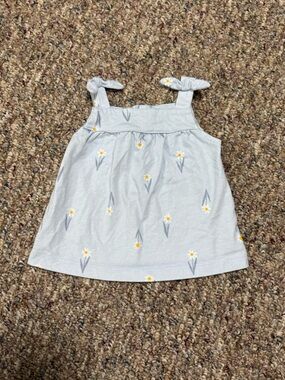 Carter's Light Blue Daisy Tie-Shoulder Sundress Top